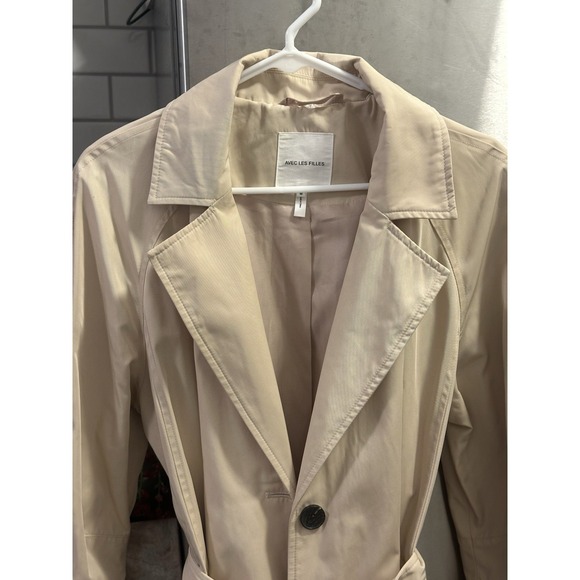 Avec Las Filles Trench Coat Removable Hood SzM Work Brunch Business Jeans Nwot - Picture 5 of 12